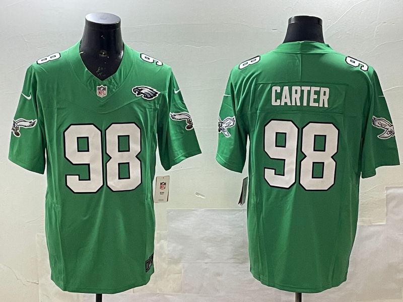 Men Philadelphia Eagles #98 Carter Green three generations 2025 Nike Vapor Limited NFL Jersey style 4